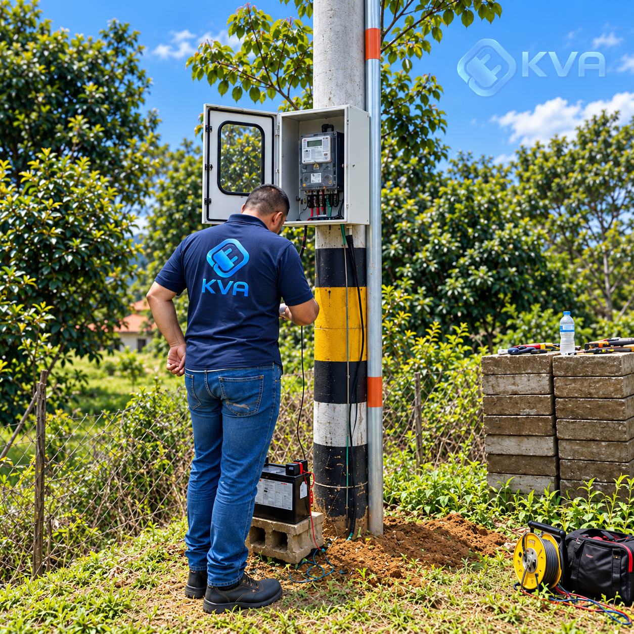Medición eléctrica en poste